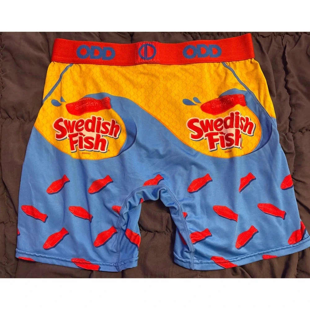NEW ODD Men's Swedish Fish Boxer Briefs Blue Red Size M